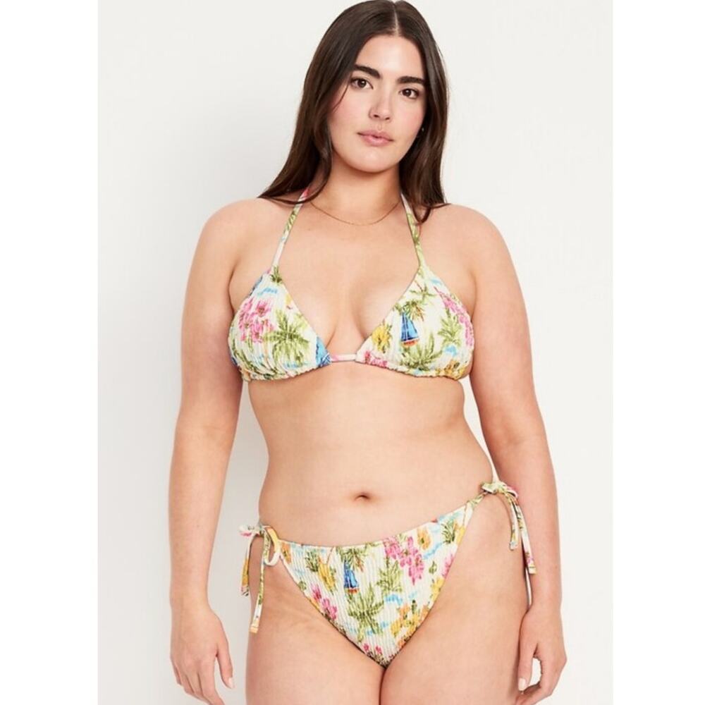 Old Navy Textured Triangle String Bikini Set Top M Bottom S New Swim